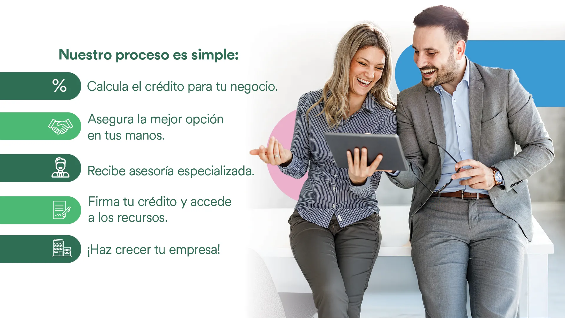 Proceso de SOC en 5 paso para simular tu crédito empresarial